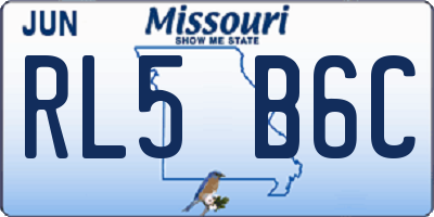 MO license plate RL5B6C