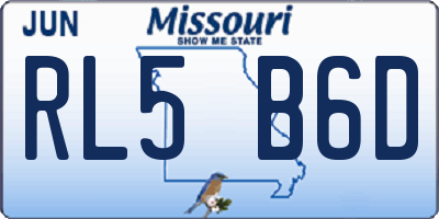 MO license plate RL5B6D