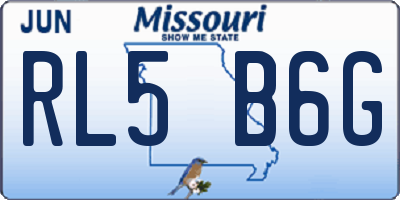 MO license plate RL5B6G