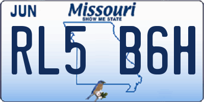 MO license plate RL5B6H