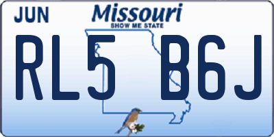 MO license plate RL5B6J