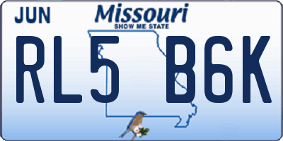 MO license plate RL5B6K