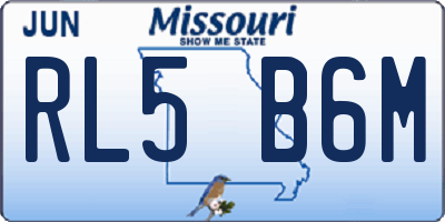 MO license plate RL5B6M