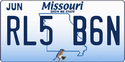 MO license plate RL5B6N