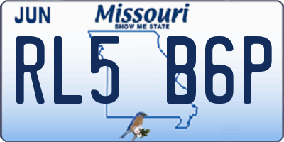 MO license plate RL5B6P