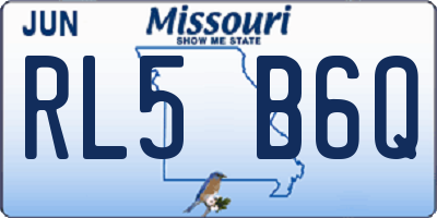MO license plate RL5B6Q