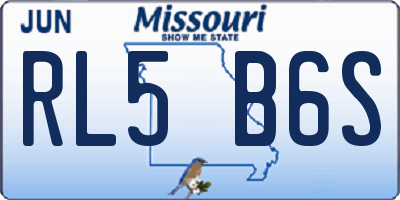 MO license plate RL5B6S