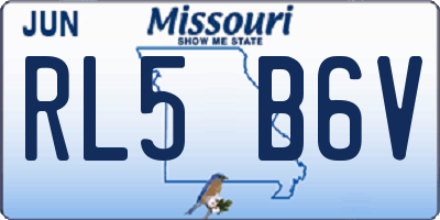 MO license plate RL5B6V
