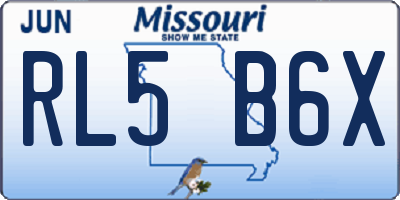 MO license plate RL5B6X