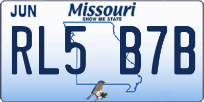 MO license plate RL5B7B