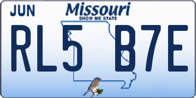 MO license plate RL5B7E