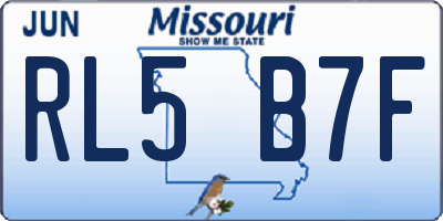 MO license plate RL5B7F