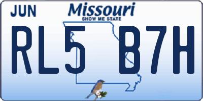 MO license plate RL5B7H