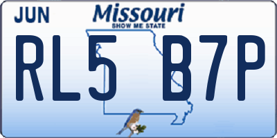 MO license plate RL5B7P
