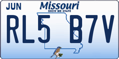 MO license plate RL5B7V