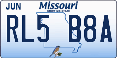 MO license plate RL5B8A