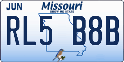 MO license plate RL5B8B