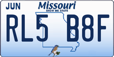 MO license plate RL5B8F