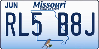 MO license plate RL5B8J