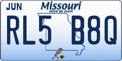 MO license plate RL5B8Q
