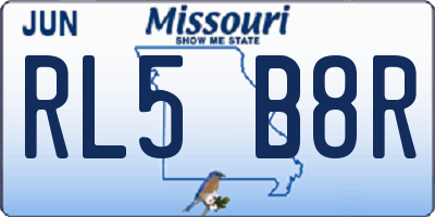 MO license plate RL5B8R