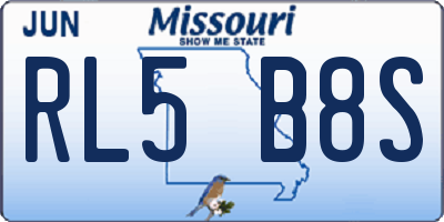 MO license plate RL5B8S