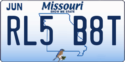 MO license plate RL5B8T