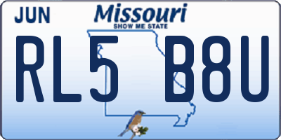 MO license plate RL5B8U