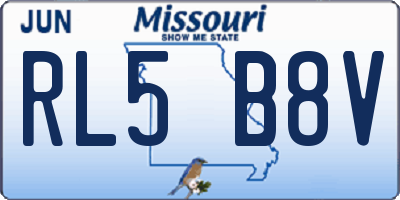 MO license plate RL5B8V