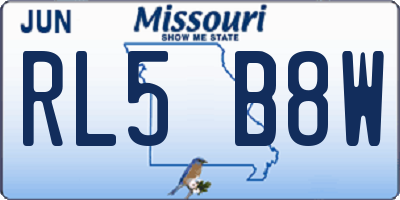 MO license plate RL5B8W