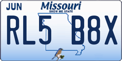 MO license plate RL5B8X