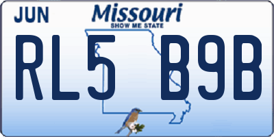 MO license plate RL5B9B