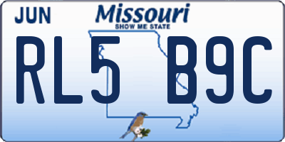 MO license plate RL5B9C