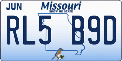 MO license plate RL5B9D