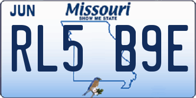 MO license plate RL5B9E