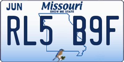 MO license plate RL5B9F