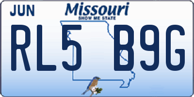 MO license plate RL5B9G