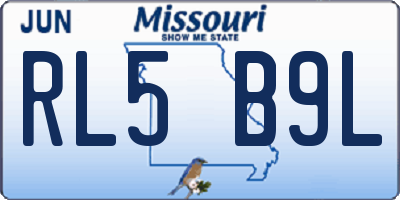 MO license plate RL5B9L