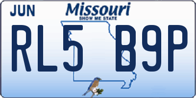 MO license plate RL5B9P