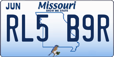 MO license plate RL5B9R