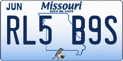 MO license plate RL5B9S