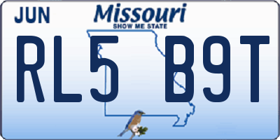 MO license plate RL5B9T