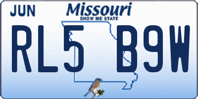 MO license plate RL5B9W