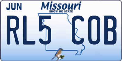 MO license plate RL5C0B