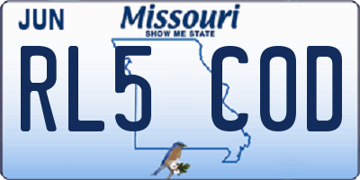 MO license plate RL5C0D