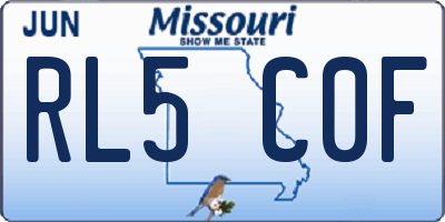 MO license plate RL5C0F