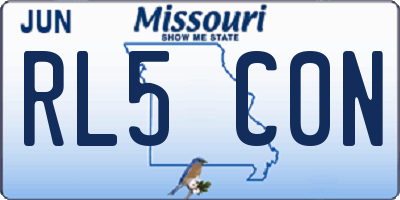 MO license plate RL5C0N