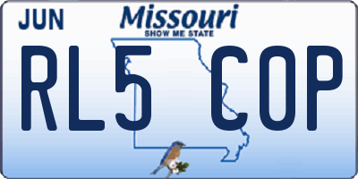 MO license plate RL5C0P
