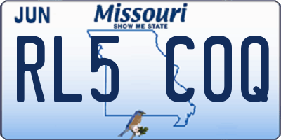 MO license plate RL5C0Q