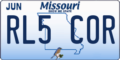 MO license plate RL5C0R